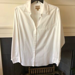 Investments II Gold Label White V-Neck Blouse